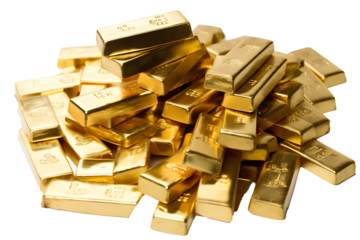 gold bars on white