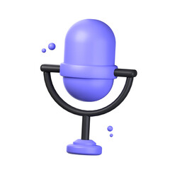 Obraz na płótnie Canvas microphone 3d icon illustration object. user interface 3d rendering
