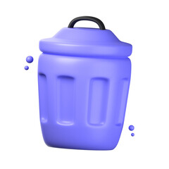 recycle bin and trash 3d icon illustration object. user interface 3d rendering