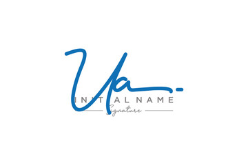 Initial UA signature logo template vector. Hand drawn Calligraphy lettering Vector illustration.