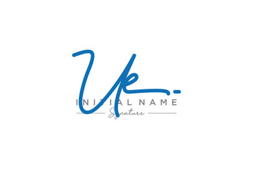 Initial UE signature logo template vector. Hand drawn Calligraphy lettering Vector illustration.