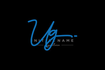 Obraz premium Initial UG signature logo template vector. Hand drawn Calligraphy lettering Vector illustration.