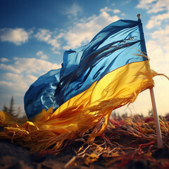 ukraine flag against sky