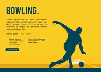 Great elegant vector editable bowling poster background design for your bowling championship event