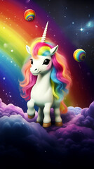 Obraz na płótnie Canvas baby rainbow unicorn 