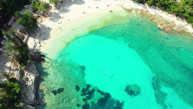Emplisi beach near Fiskardo town, Kefalonia island, Ionian sea, Greece