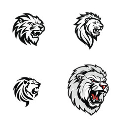 Bold Pride: Quartet of Stylized Lion Head Emblems