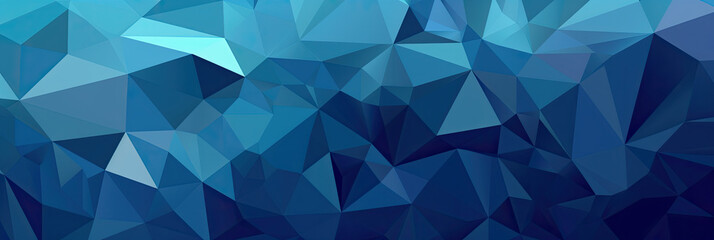 Obraz premium Abstract blue triangular wallpaper background. Generative AI