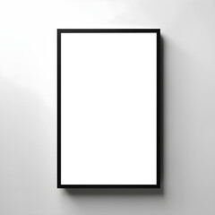 Basic Blank Photo Picture Frame. Simple Balck and White Picture Frame Mockup. Transparent Background Ready for Your Own Photograph.