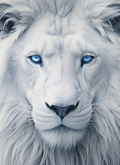 white lion close up