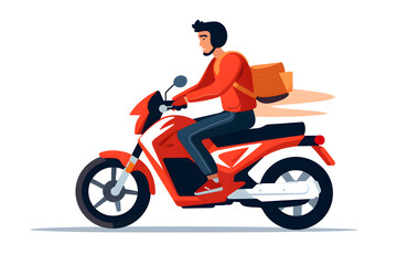 a man riding a motor scooter with a box on it
