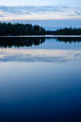 reflection of trees in water