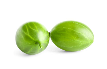 Fresh gooseberries on white background