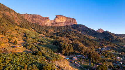 Fototapeta premium Pedra do Baú in São Bento do Sapucaí. Aerial view of the Rock.