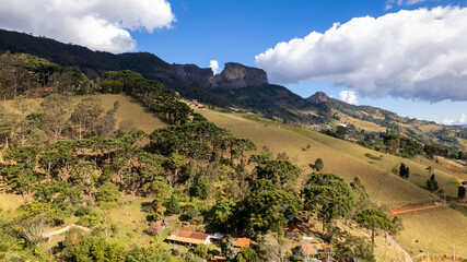 Pedra do Ba&uacute; in S&atilde;o Bento do Sapuca&iacute;. Aerial view of the Rock.