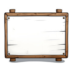 a cartoon wooden sign for advertising and information