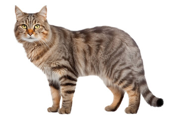 Obraz premium Standing cat looking cat on a transparent background. Generative AI