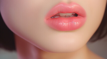 パーツモデルの唇, 日本人女性　AI画像