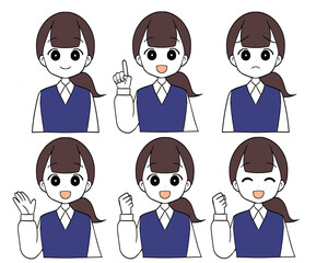 働く女性のイラストセット