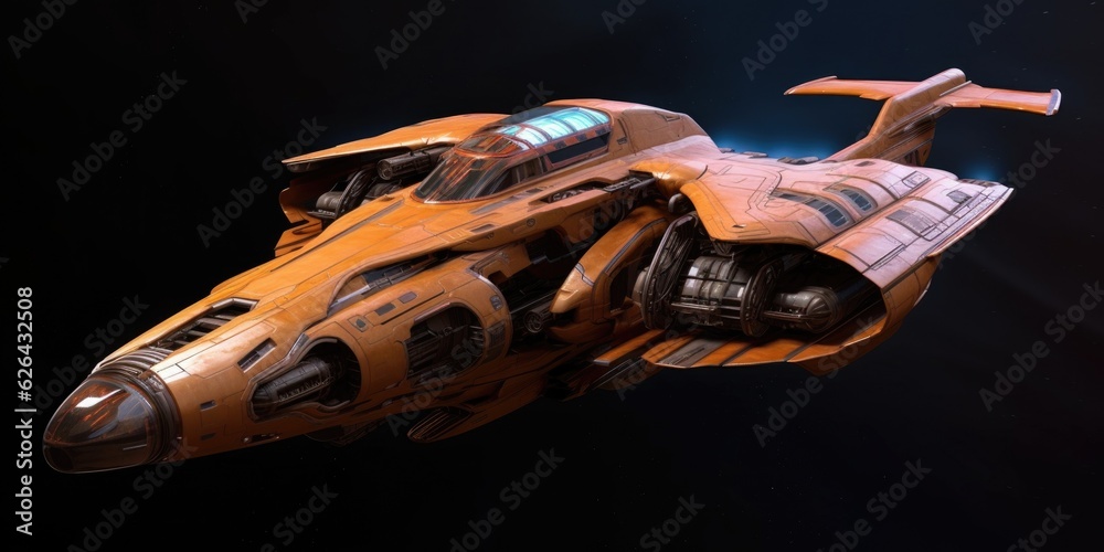 Canvas Prints the advanced and futuristic exploratory science carrier spaceship. generative ai aig27.