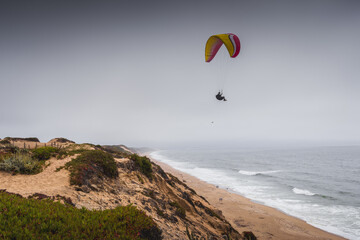 Paragliding on the beach of Monterey California