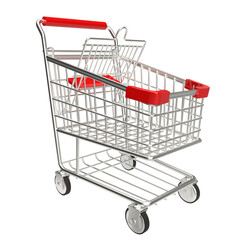 The shopping trolley  for e shopping and shopping online concept 3d rendering