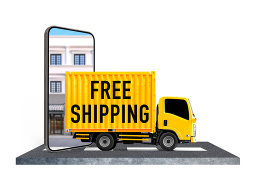 free shipping concept, truck delivery