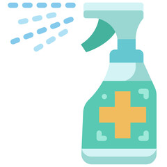 Cleaning spray flat icon