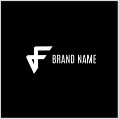 Letter F monogram logo template. White color. Vector Illustration for Icon, Symbol, Logo etc