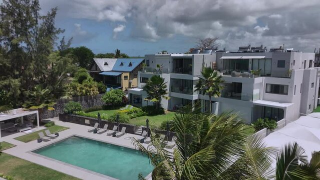 Luxury Villas With Swimming Pool Near The Ocean, Mauritius, Aerial View