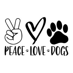 Obraz premium Peace Love Dogs svg