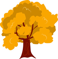 Naklejka na ściany i meble Autumn tree Illustration, autumn clipart 