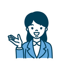 案内をする社会人の女性