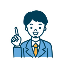 指をさす社会人の男性