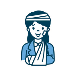 怪我をした社会人の女性