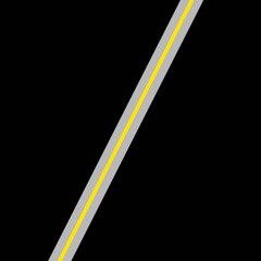 Abstract road with yellow line on black background
