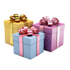 stack of Gift boxes, pastel gift box isolated