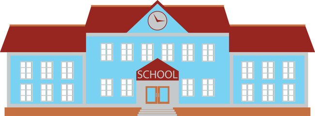 School. Icon. Flat vector illustration isolated on white background.