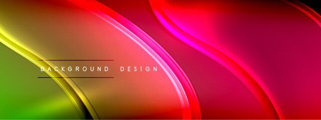 Vector abstract background - liquid transparent bubble shapes on fluid gradient with shadows and light effects