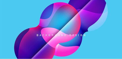 Bright abstract background glossy shiny circle and sphere composition. Minimalist geometric vector Illustration For Wallpaper, Banner, Background, Card