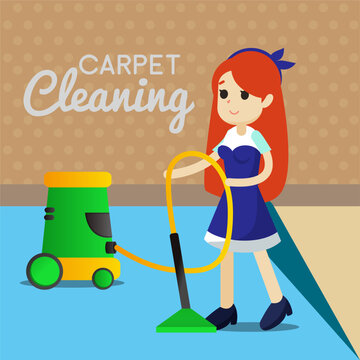 Cleaning carpet illustration background. Carpet cleaner illustration. Colorful carpet cleaning web banner background illustration