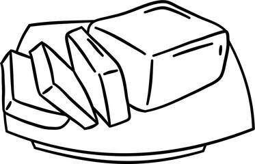 Chunks of Butter Outline Illustration Vector