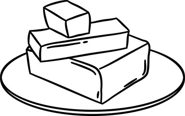 Butter Outline Illustration Vector
