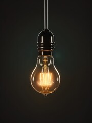 Illustration of a glowing light bulb against a dark background