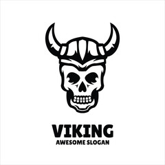 viking simple mascot logo design