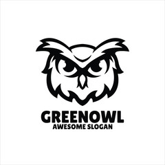 owl simple mascot logo design