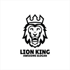 lion simple mascot logo design illustration