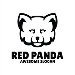 red panda simple mascot logo design illustration