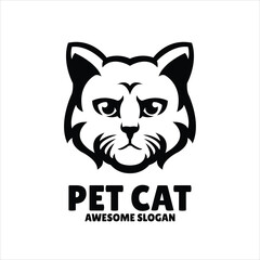 cat simple mascot logo design illustration