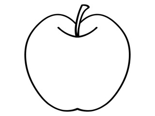 シンプルなリンゴのイラスト素材　線画
